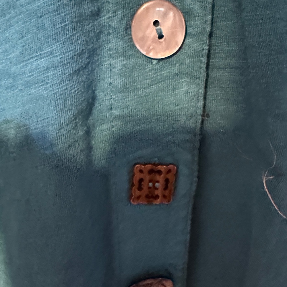 Soft Surroundings Teal Button-Down Collared Women… - image 5